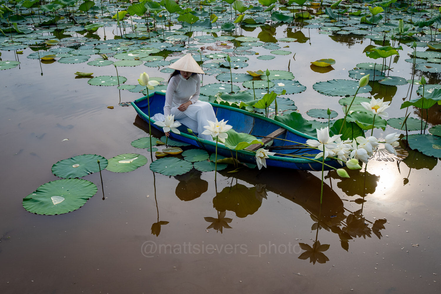 Ao Dai Charm - Lotus Pond Harmony, Hue, Vietnam