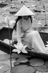 Ao Dai Charm - White Lotos, Hue, Vietnam
